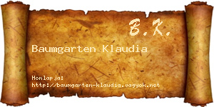 Baumgarten Klaudia névjegykártya
